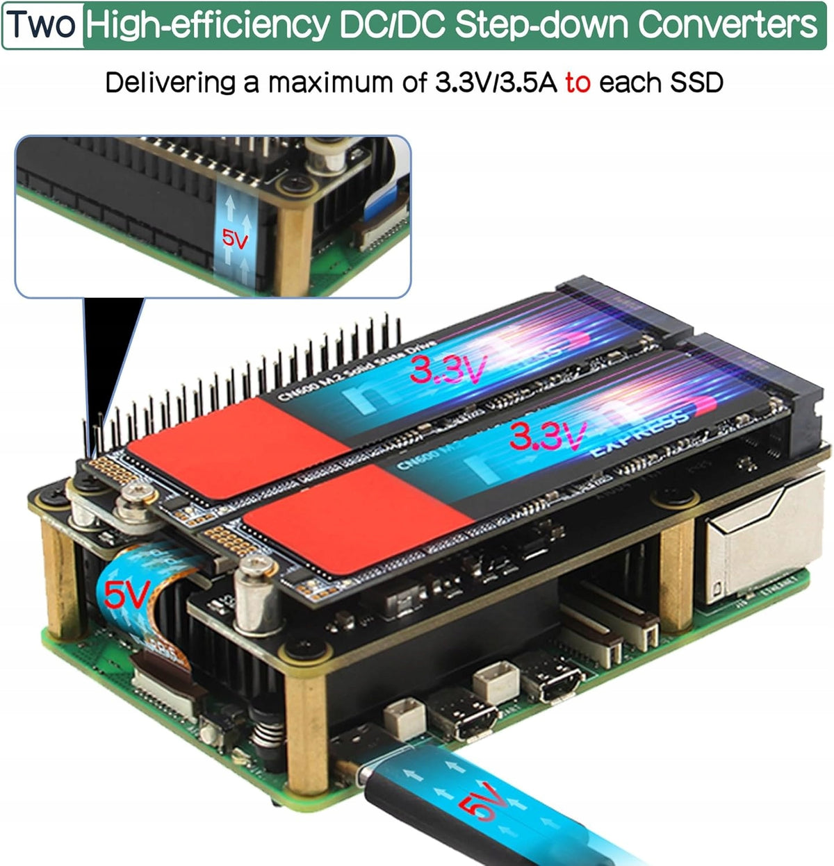 Raspberry Pi 5 M.2 NVMe PCIe Shield Geekworm X1004 Boot Manufacturer code 5908456427394