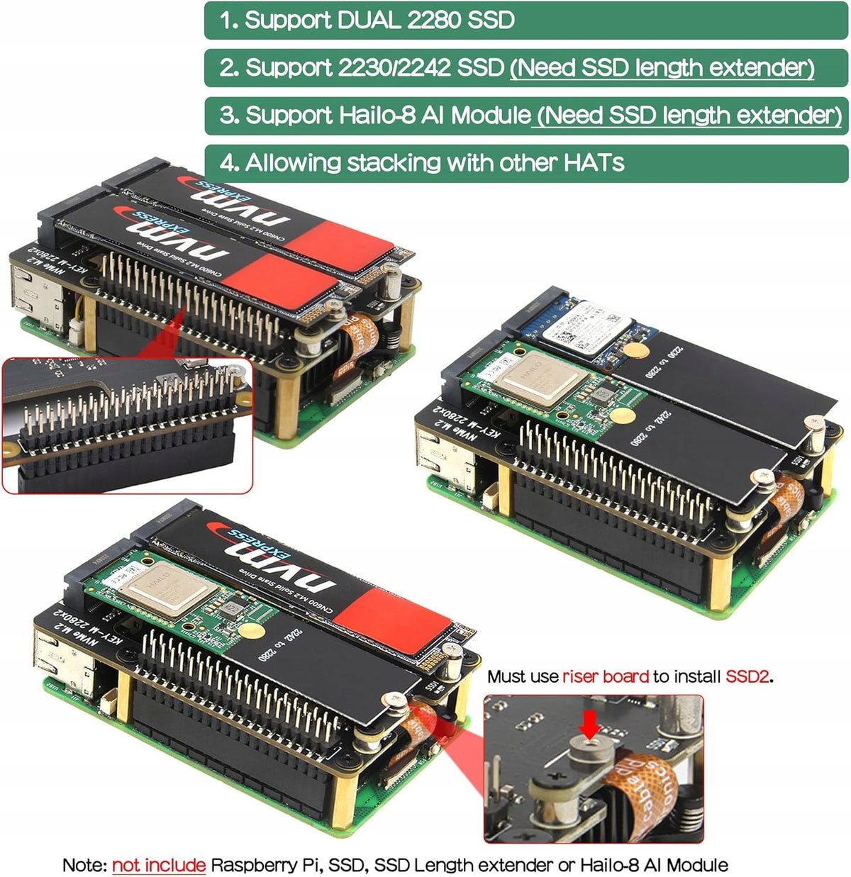 Raspberry Pi 5 M.2 NVMe PCIe Shield Geekworm X1004 Boot Manufacturer no brand