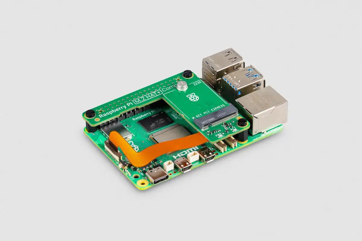 Raspberry Pi M.2 HAT+ for Raspberry Pi 5 NVMe PCIe M Key 2230 2242 Manufacturer code SC1166
