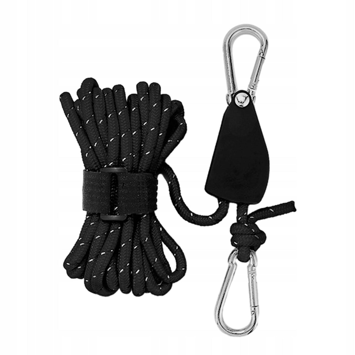 Ratchet Pulley Rope Hanger Bungee Tent Rope Tensioner Quick L and Black