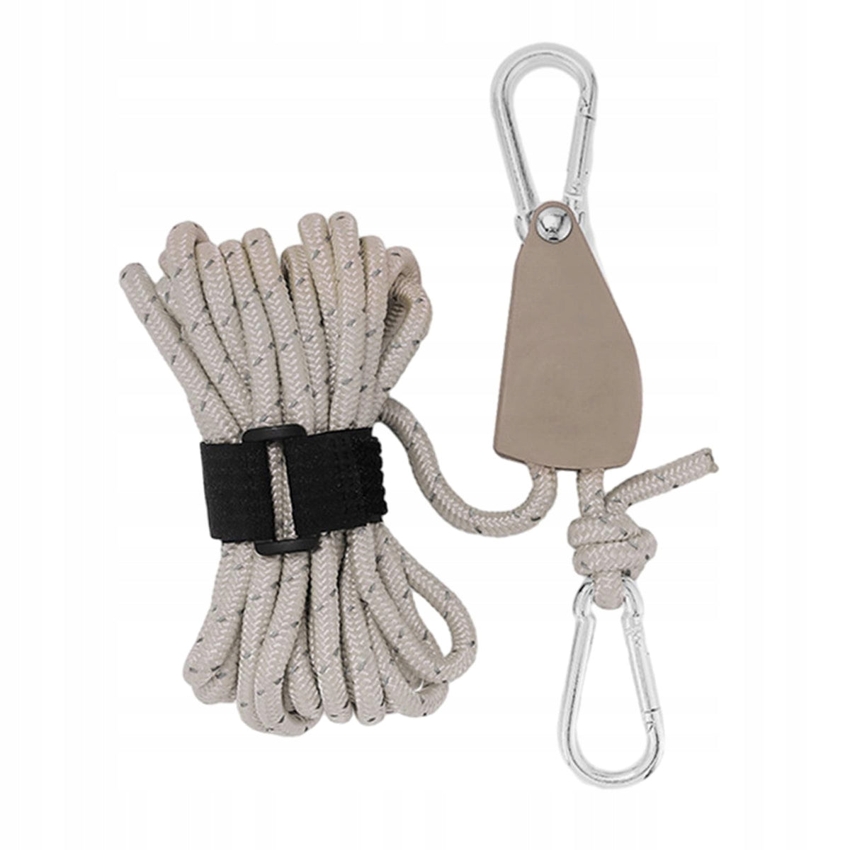 Ratchet Pulley Rope Hanger Bungee Tent Rope Tensioner Quick L and Brown
