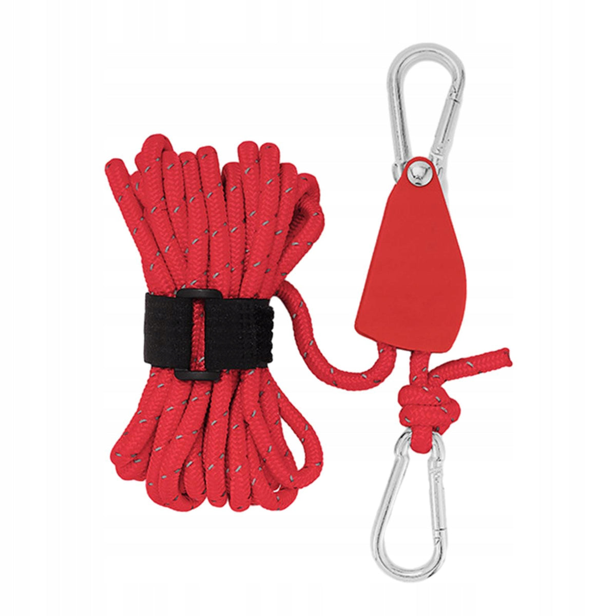 Ratchet Pulley Rope Hanger Bungee Tent Rope Tensioner Quick Setup L and Red Packaging status original