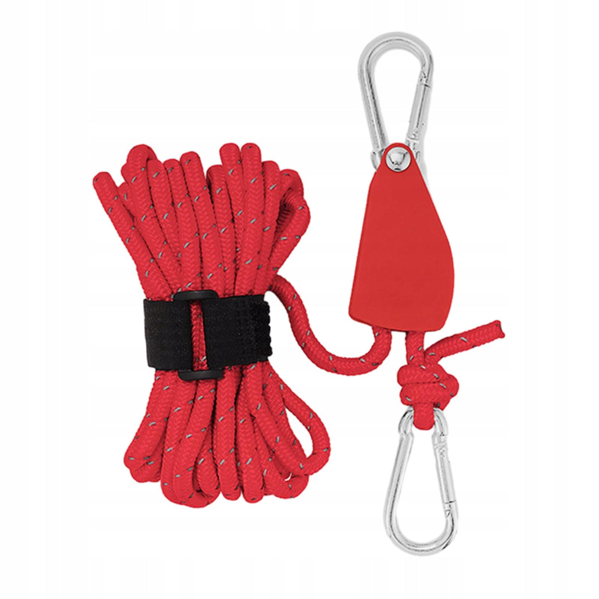 Ratchet Pulley Rope Hanger Bungee Tent Rope Tensioner Quick Setup L and Red