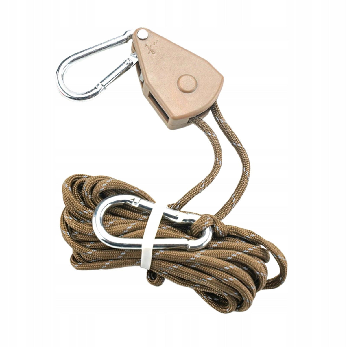 Ratchet Pulley Rope Hanger Non Slip Guy Ropes with Locking 4m Khaki Packaging status no packaging