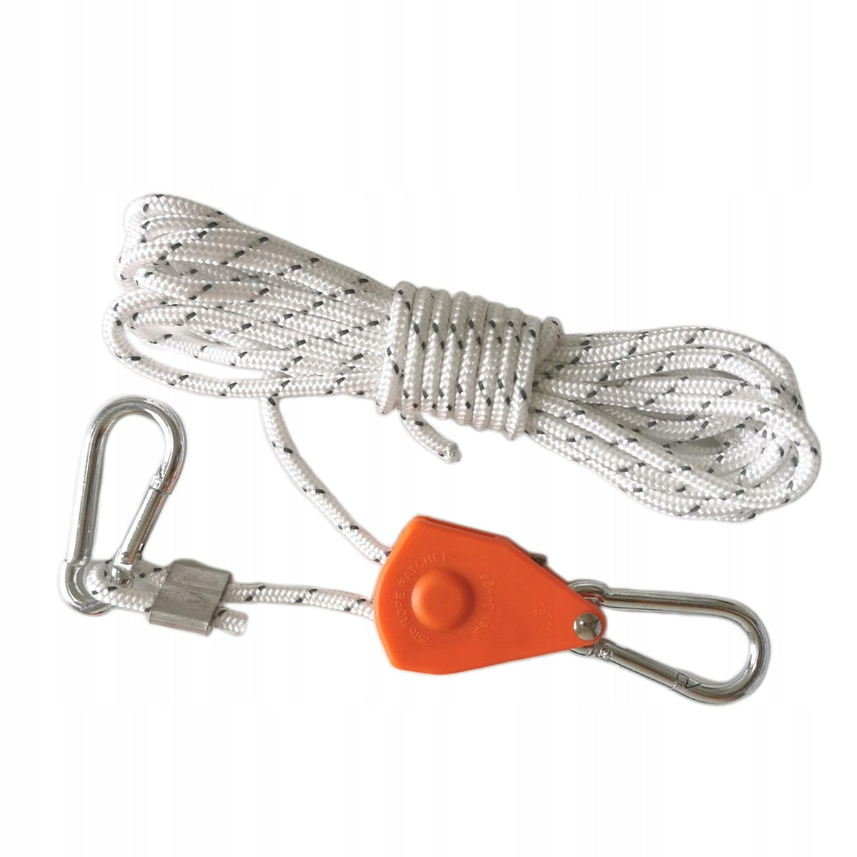 Ratchet Rope Hanger Camping Rope Reinforced Metal Gears Rope 4m White