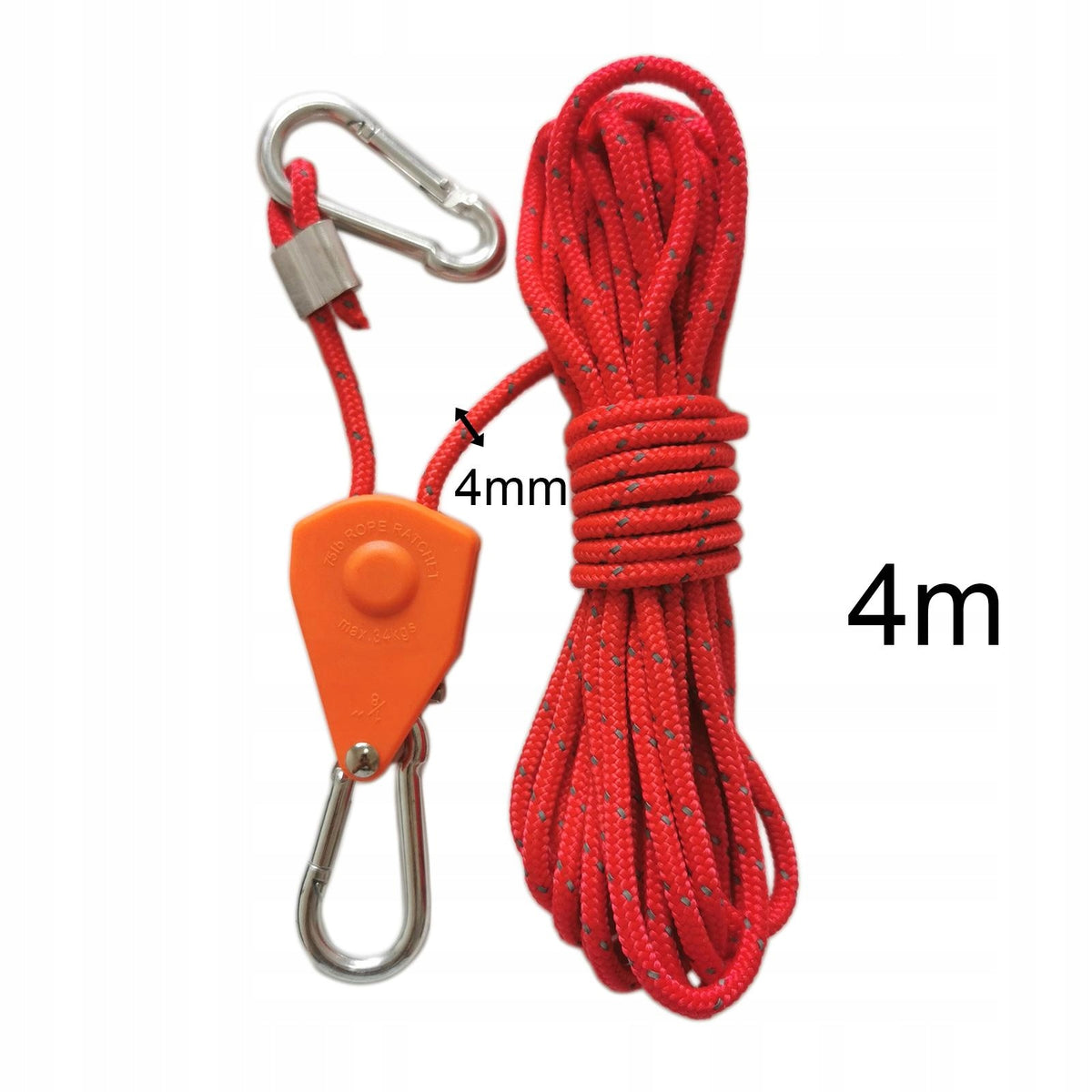 Ratchet Rope Hanger Grow Light Rope Hanger Tightener Fixed Buckle 4m Red Packaging status original