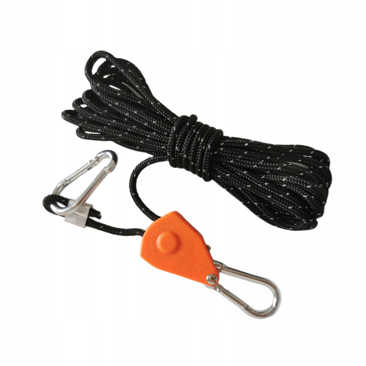 Ratchet Rope Hanger Reinforced Gear Bungee Cord Secure Wind Rope 4m Black