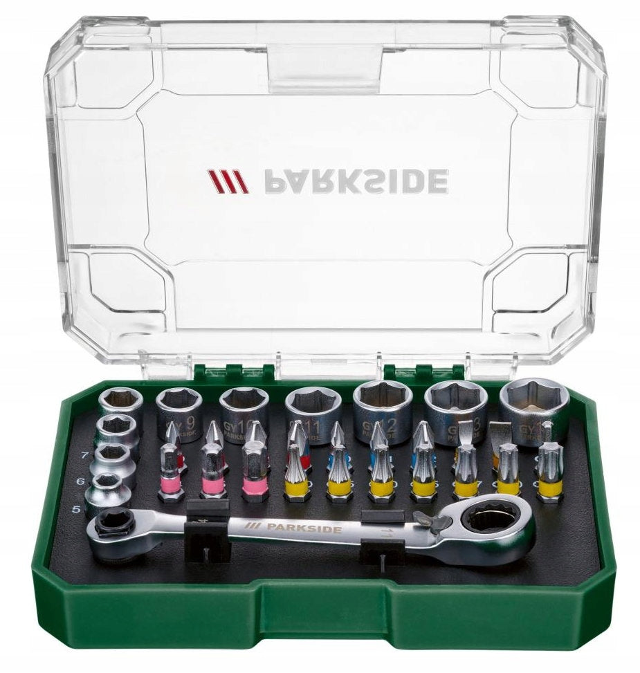 Ratchet Socket Wrench Set 31 PARKSIDE Transition Wrench BITS Manufacturer code 81000210