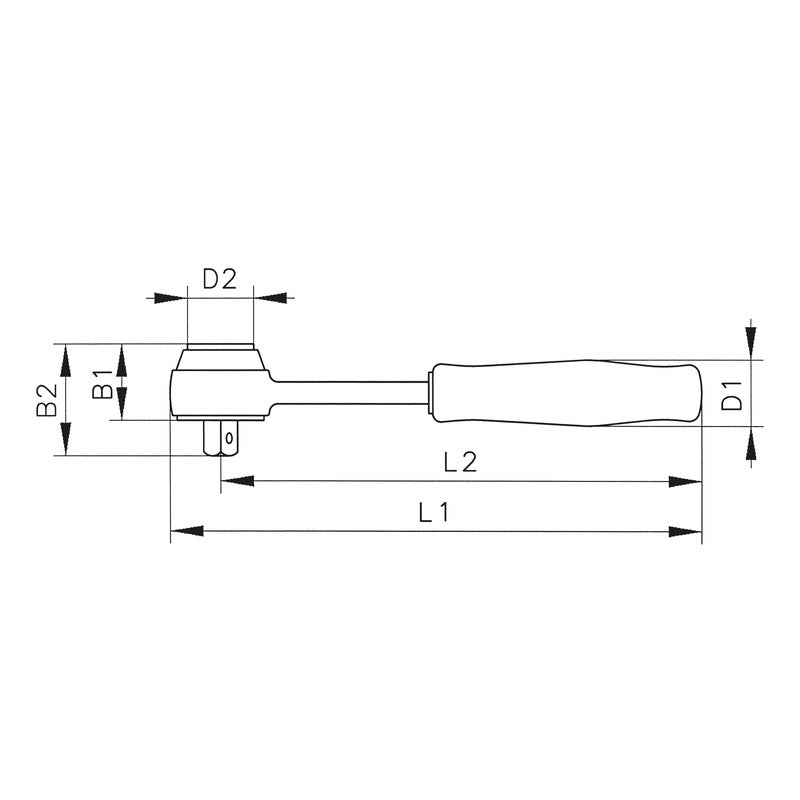 Ratchet knob on 1/4” joint POKRETLO WITH SIN.PRZEGUB.1/4 - Wu Brand Wurth
