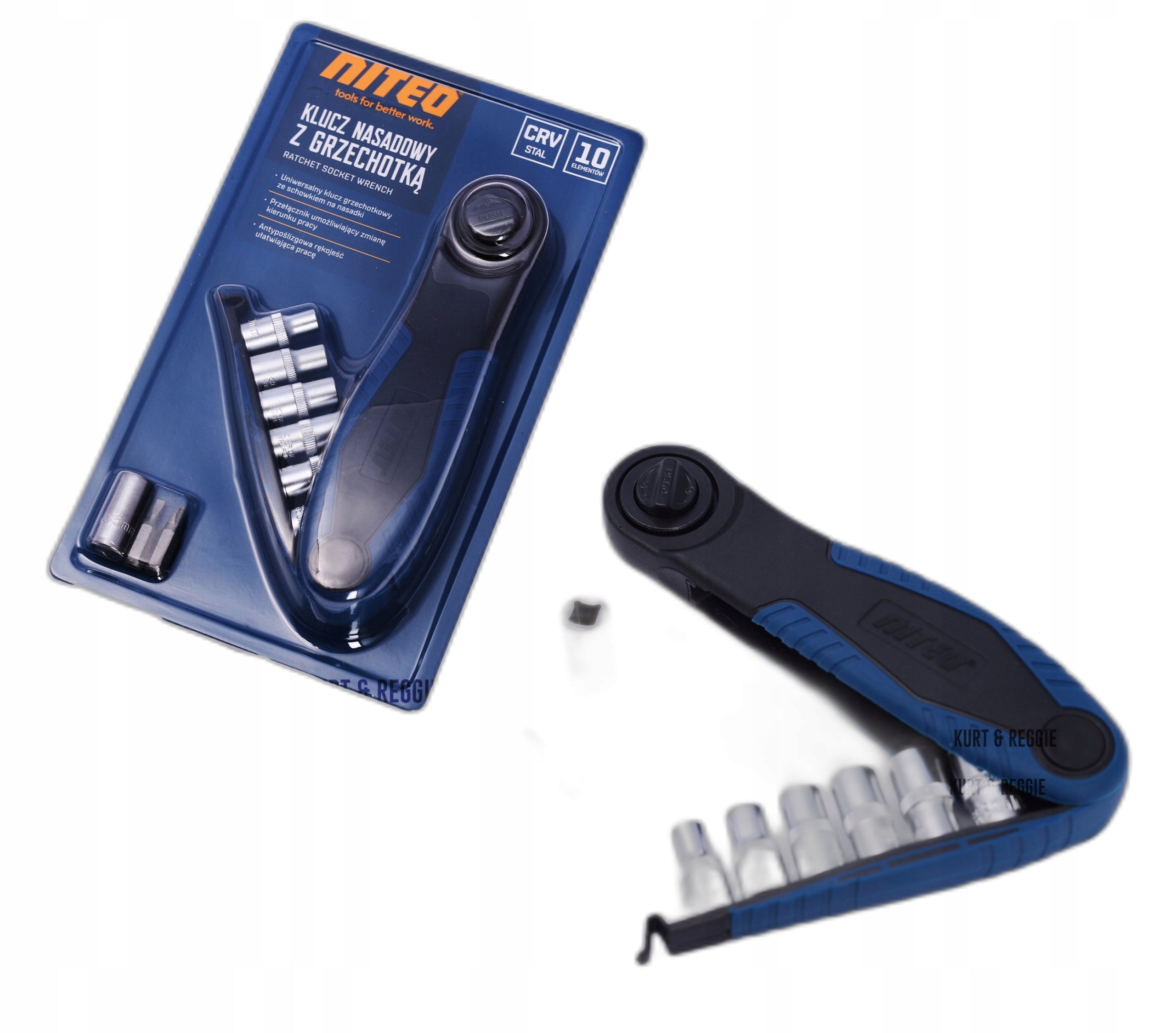 Ratchet socket wrench 10 elements NITEO Key type socket