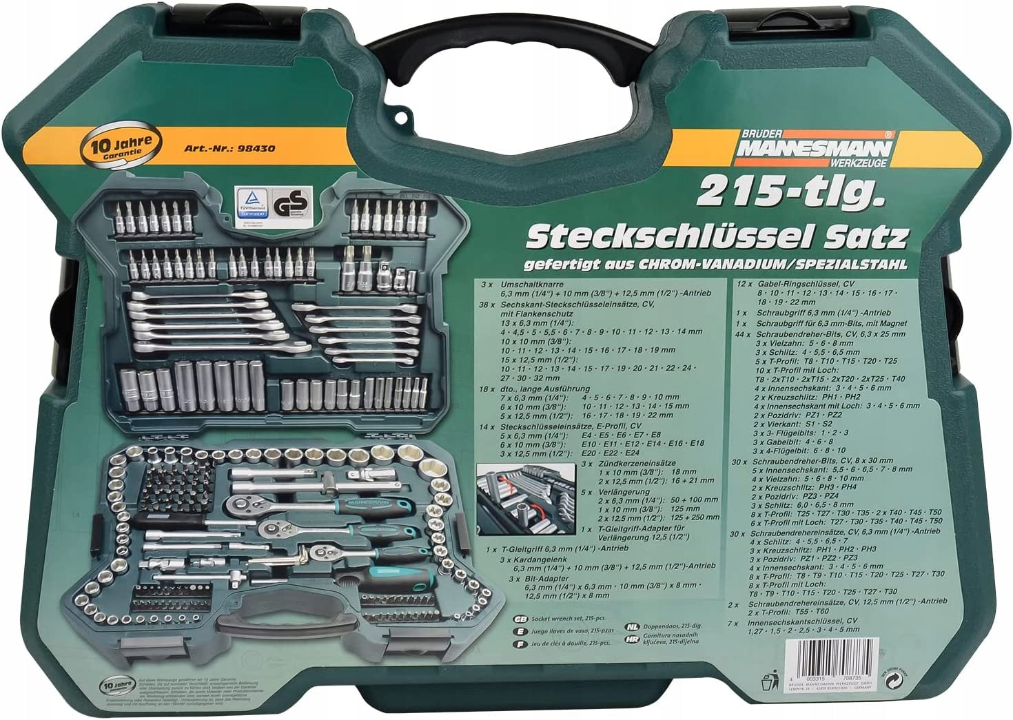 Ratchet socket wrenches Brüder Mannesmann EAN (GTIN) 4003315708735