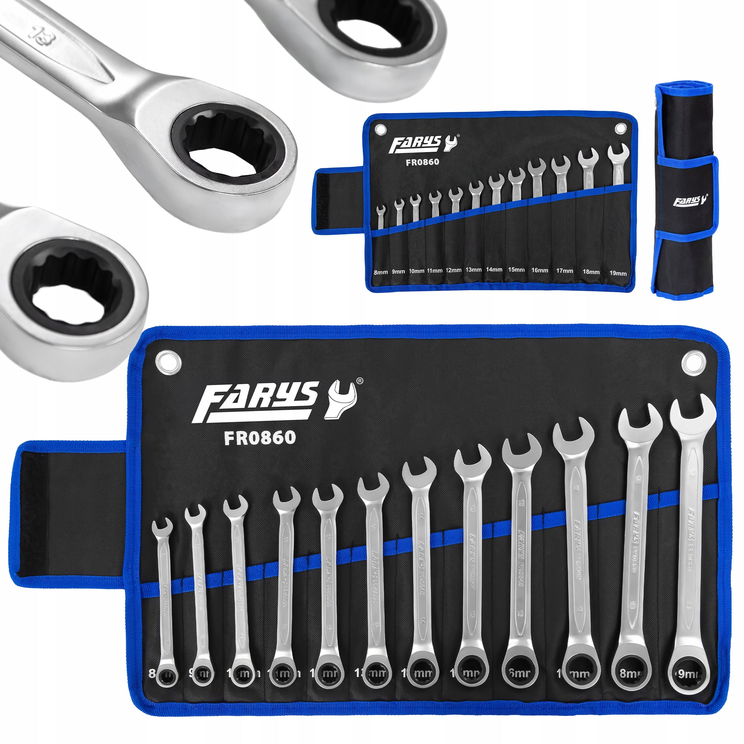Ratcheting Wrenches 8-19mm 12el FARYS CR-V PRO Wrench Set