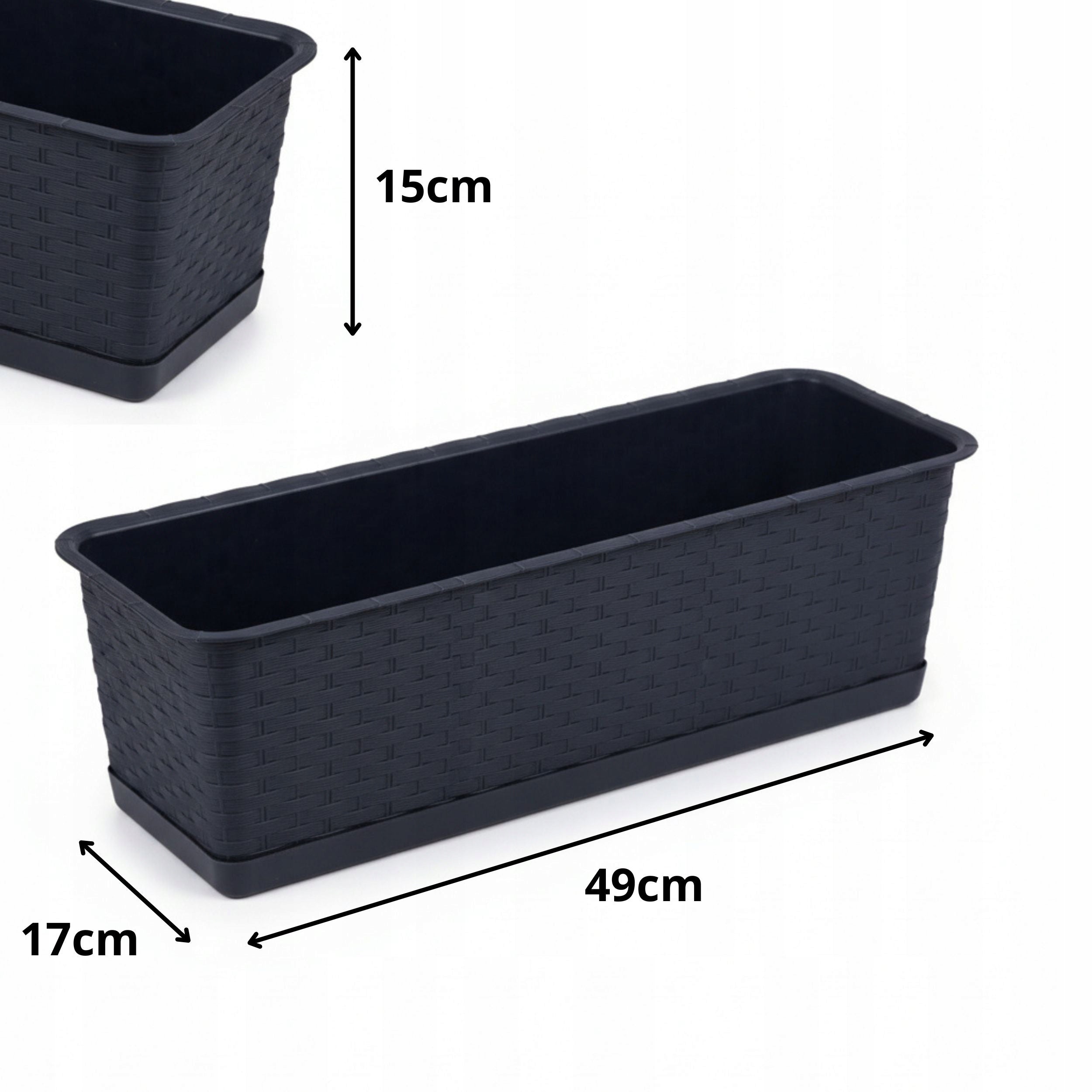 Ratolla balcony box with stand ISR500P Rectangular flower pot Length 49 cm