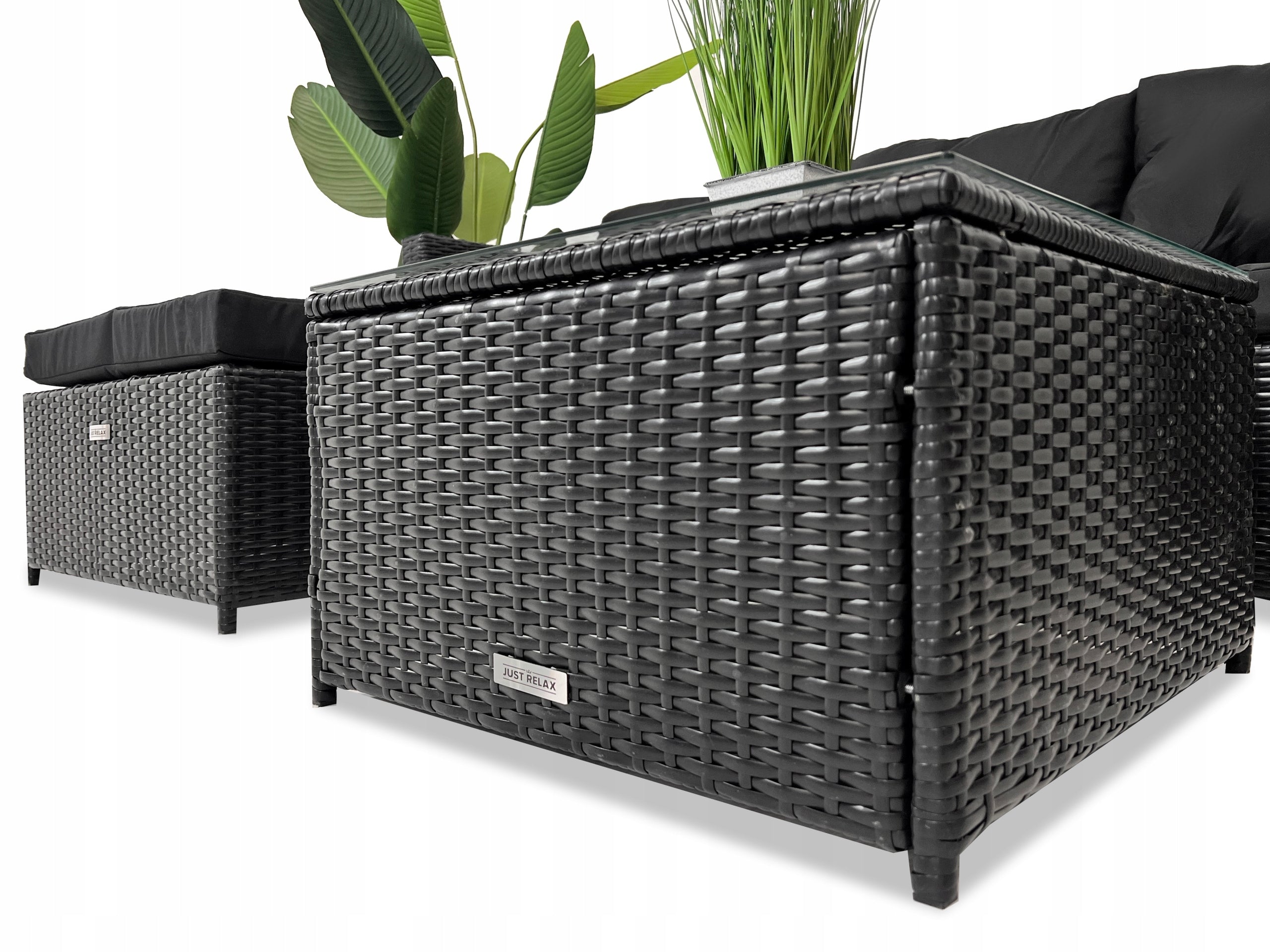 Rattan Garden Furniture Set CORNER UNIVERSAL GRAPHITE BLACK Line Lounge 3