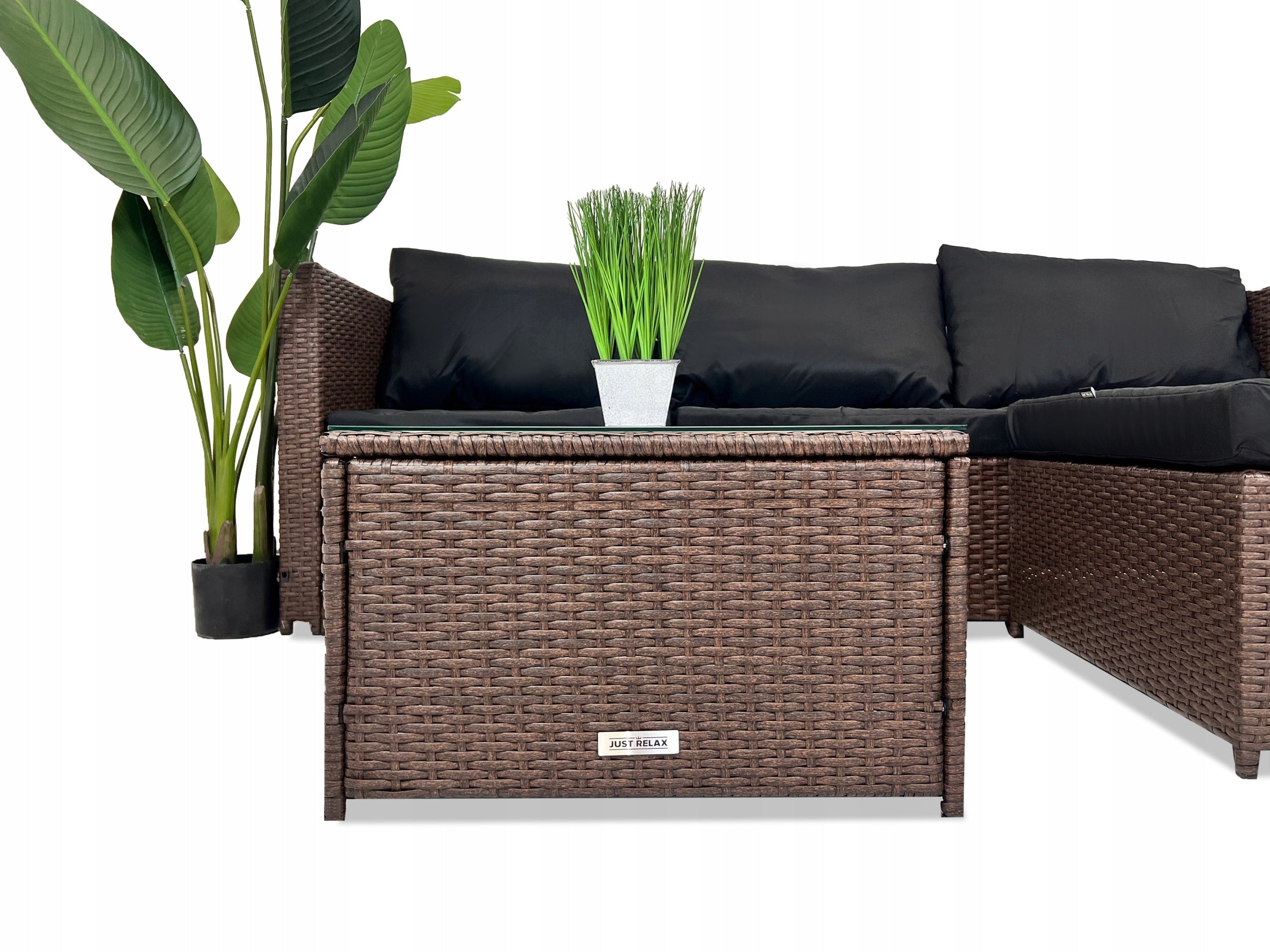 Rattan Garden Furniture Set SOFA CORNER Left/Right BROWN For couch set
