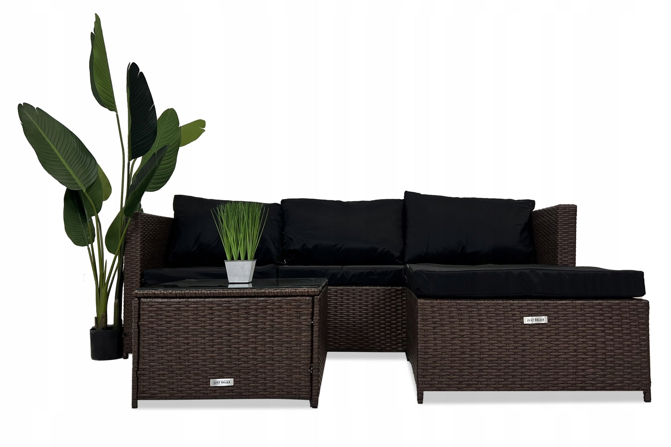 Rattan Garden Furniture Set SOFA CORNER Left/Right BROWN Number of people 3