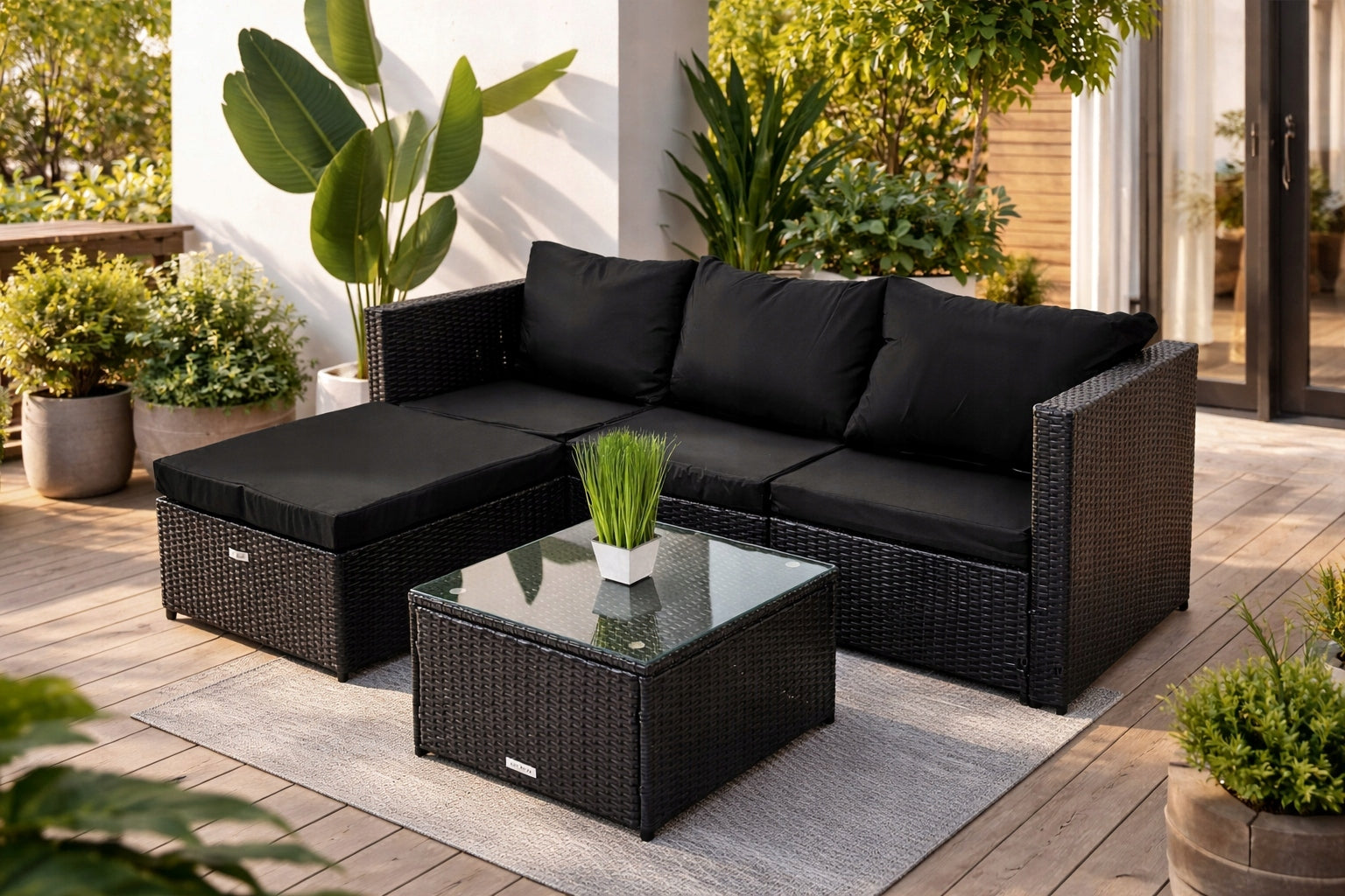 Rattan Garden Furniture Set SOFA CORNER Left/Right BROWN Packaging status original