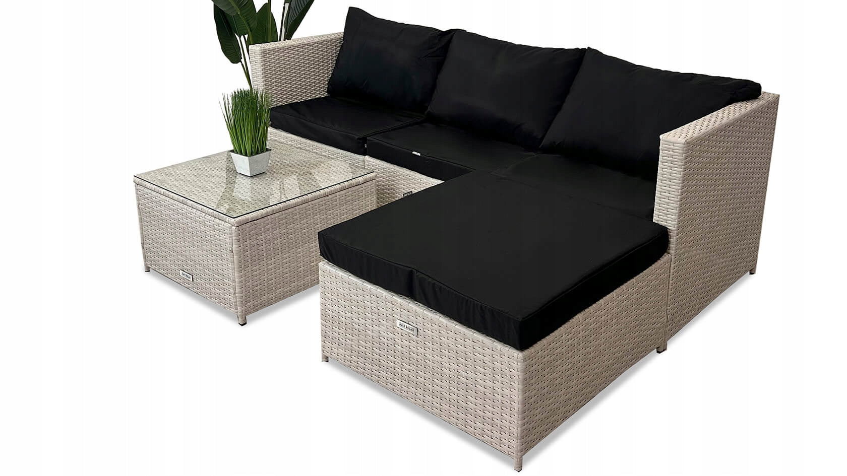 Rattan Garden Furniture Set SOFA CORNER UNIVERSAL Left/Right WHITE Manufacturer Just Relax