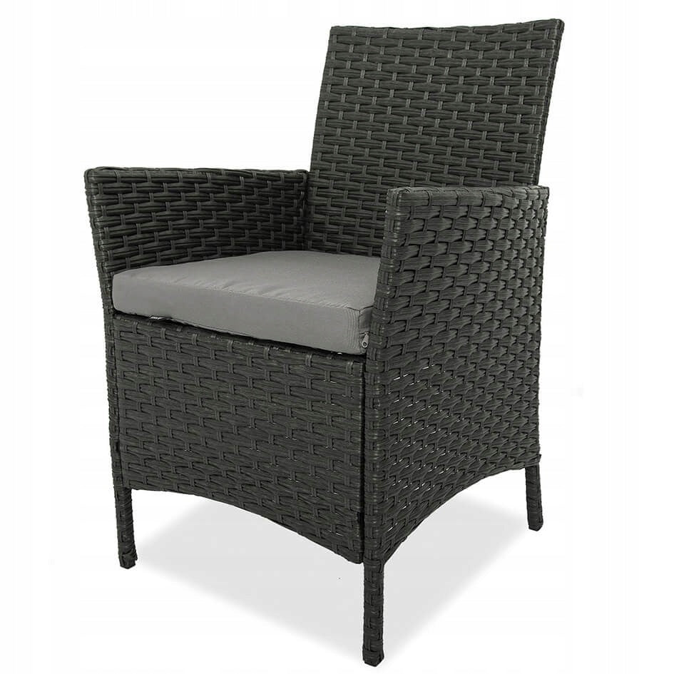 Rattan Garden Furniture Set TABLE 150x90 Chairs Chair x6 Graphite Set contents armchair chair table end table