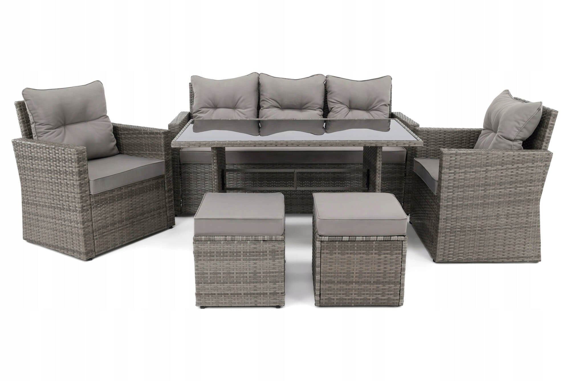 Rattan Garden Set MONACO Grey Cushions Dark Grey EAN (GTIN) 5906379265543