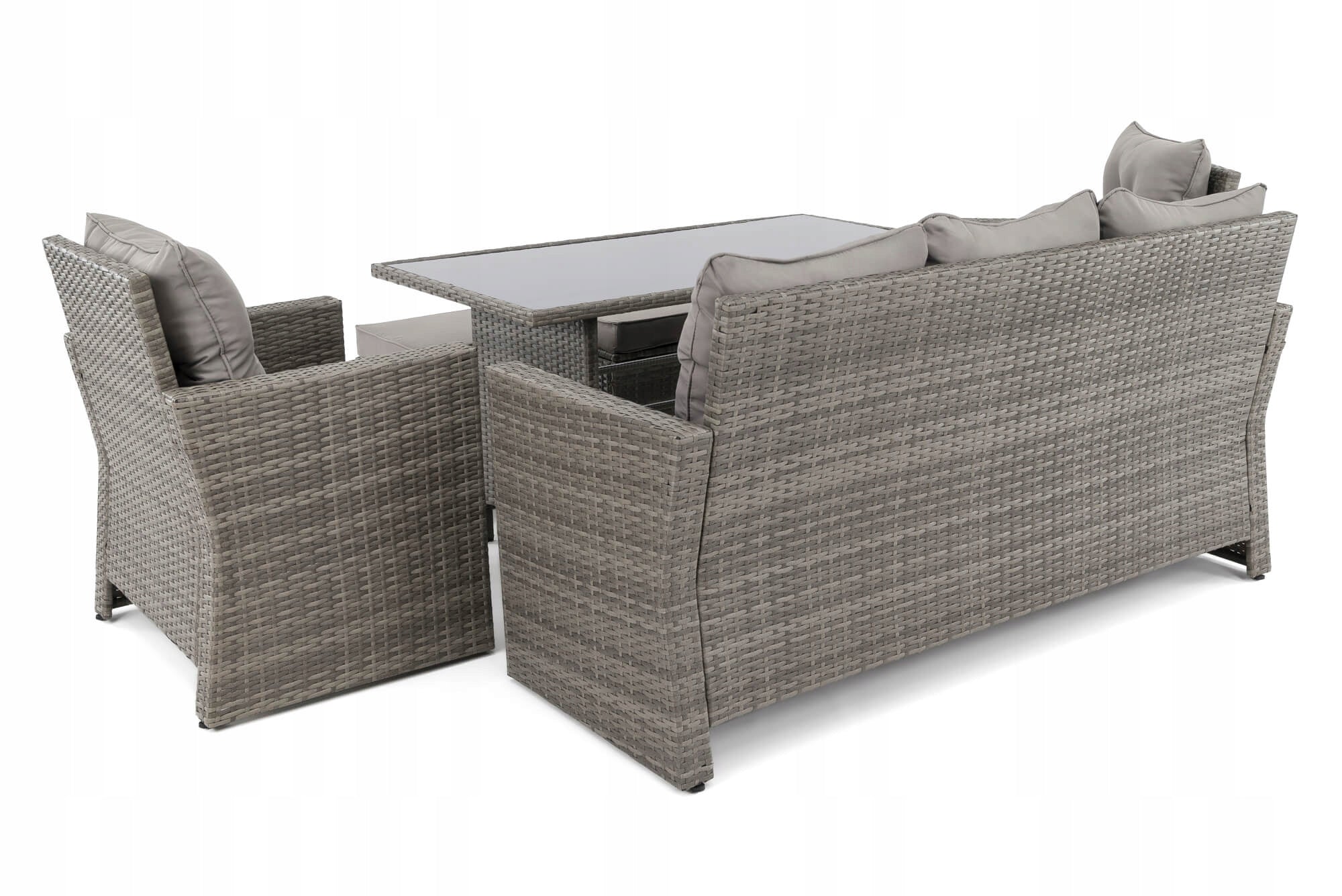 Rattan Garden Set MONACO Grey Cushions Dark Grey Number of items in the set 6