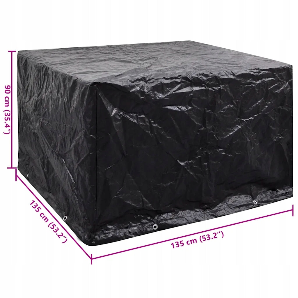 Rattan Patio Furniture Cover 135x135x90 cm, Black Line vidaXL