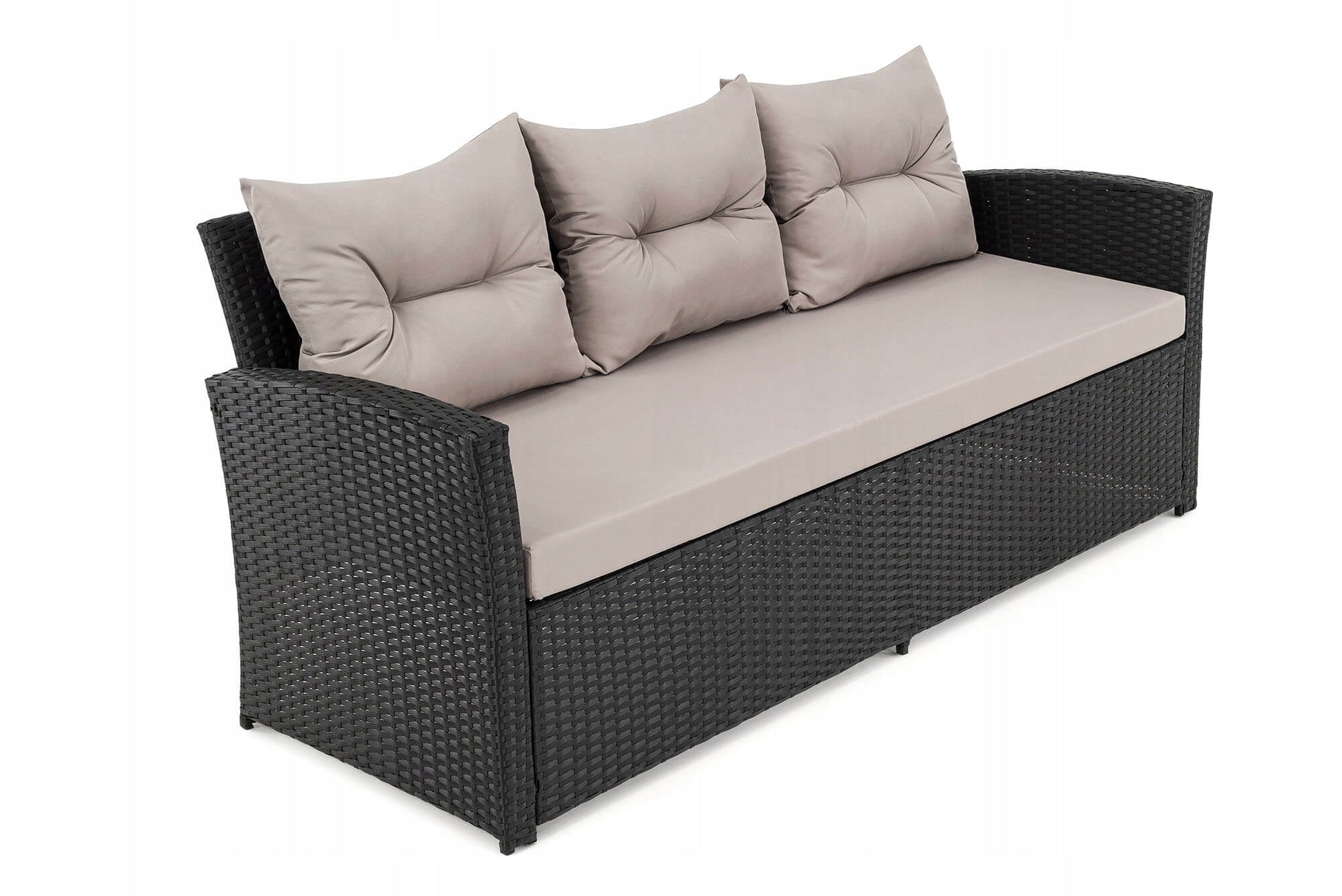 Rattan garden set MARSEILLE BIG black cushions grey 03 EAN (GTIN) 5906379265819