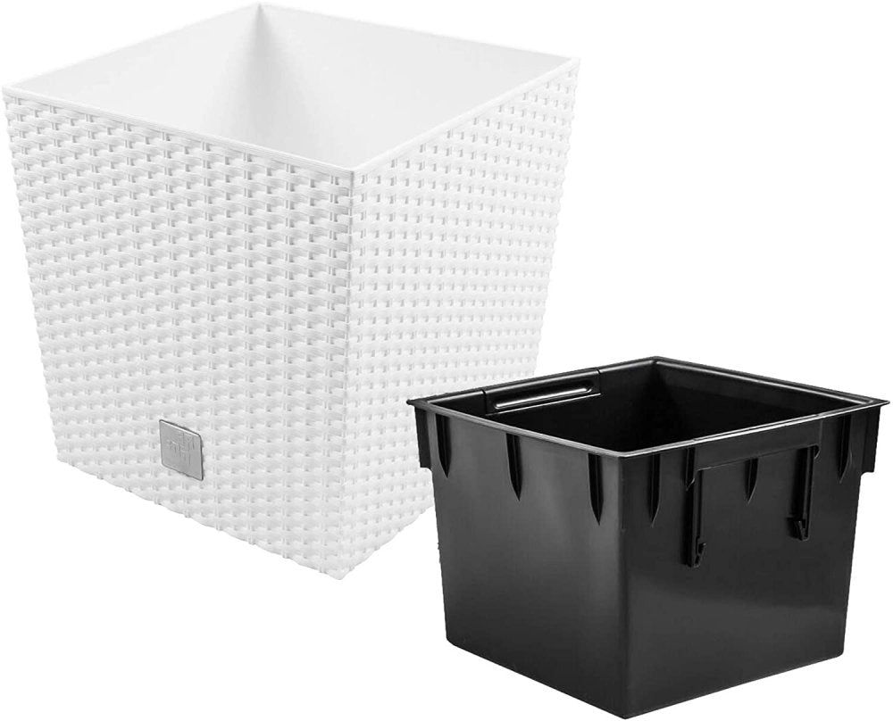 Rattan pot DRTS170L Rato low + insert White Length 17 cm