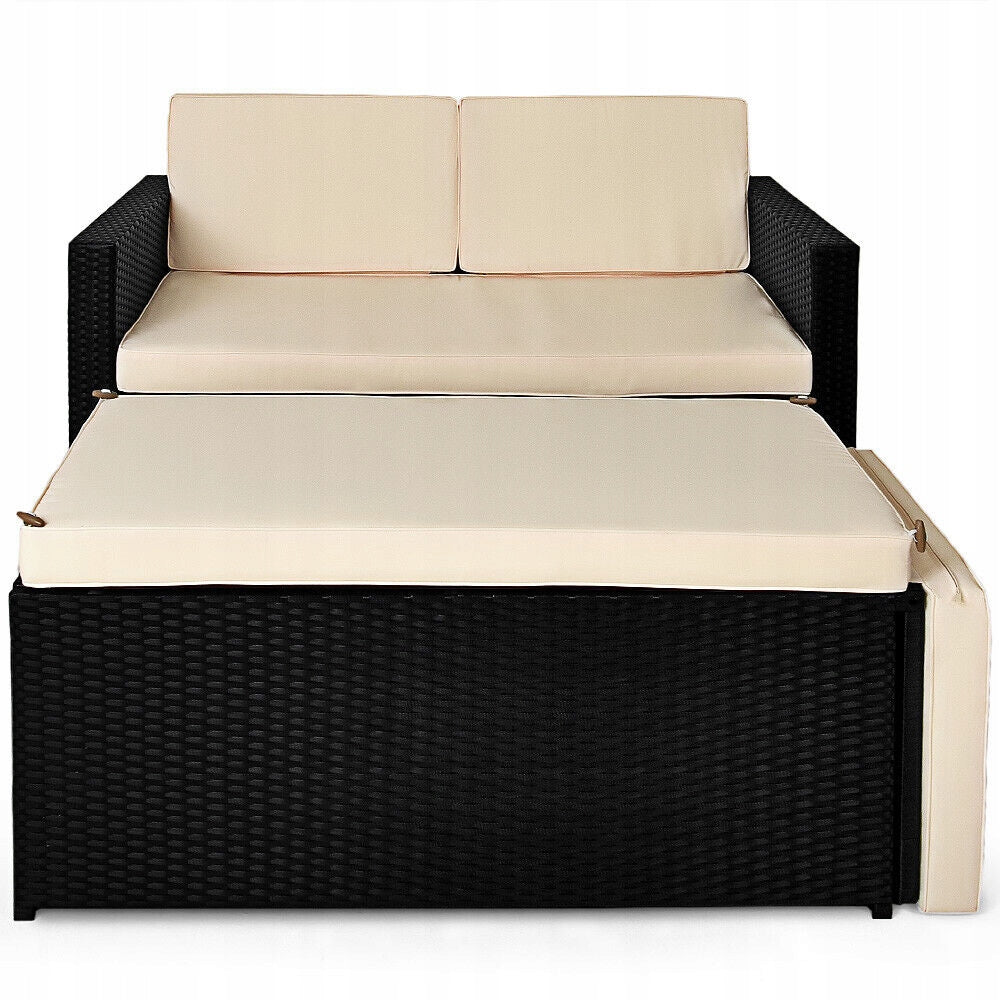 Rattan sofa for garden footrest bench cushion + Number of items in the set 2