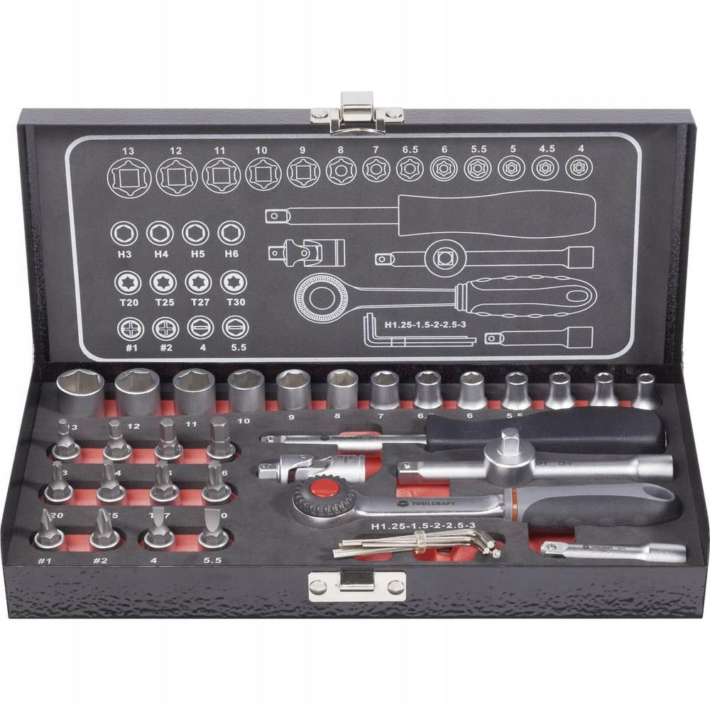 Rattle, screwdriver, caps and bits Toolcraft Brand Toolcraft
