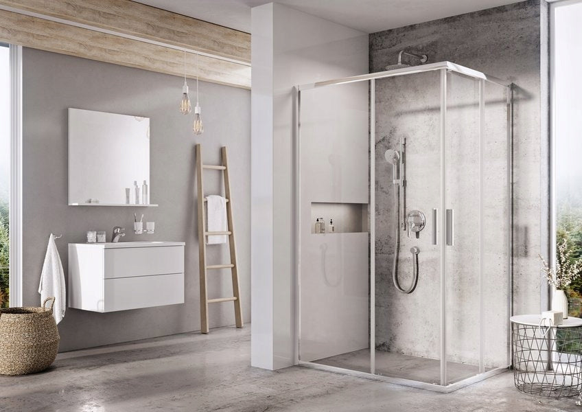 Rechteckige Duschkabine Blix Slim BLSRV2K 80, 90, 100, 120 cm, Ravak, Maße: 120 cm Glas: Glas Transparent, Maße: 120 cm Glas: Glas Transparent 
