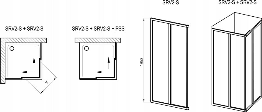 Quadratische Duschkabine Supernova SRV2-S 75 