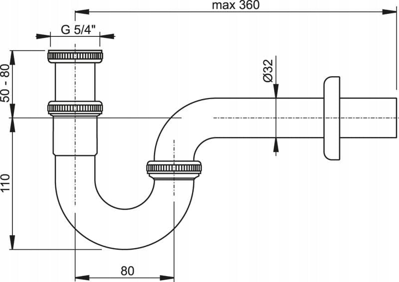 Waschbeckensiphon Ravak, U-förmig 