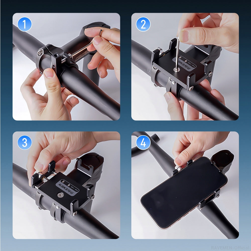 Ravemen Phone Holder 4-7'', Aluminium 6066, Anti-Vibration 20-35mm EAN (GTIN) 6970232531785