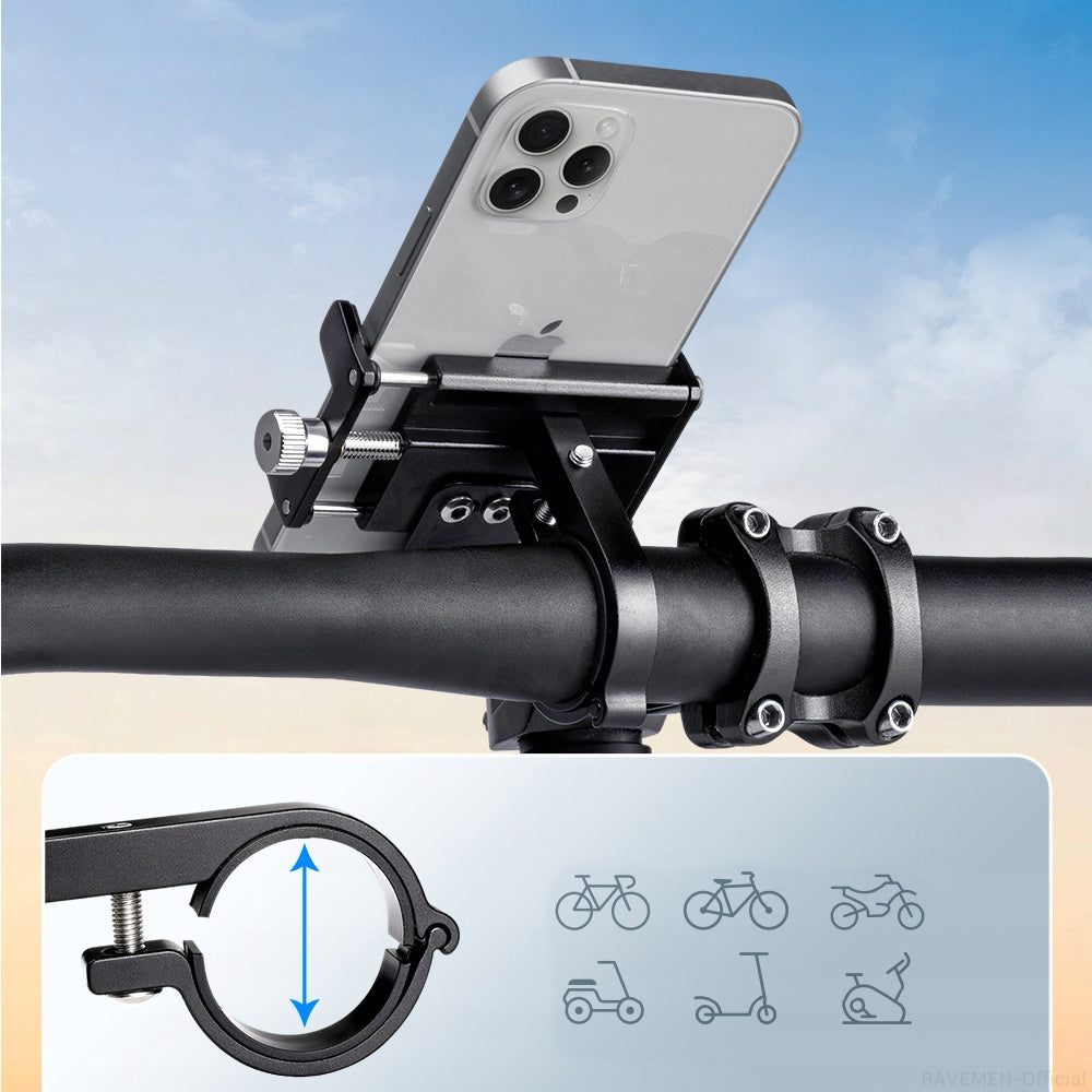 Ravemen Phone Holder 4-7'', Aluminium 6066, Anti-Vibration 20-35mm Manufacturer code BPH01