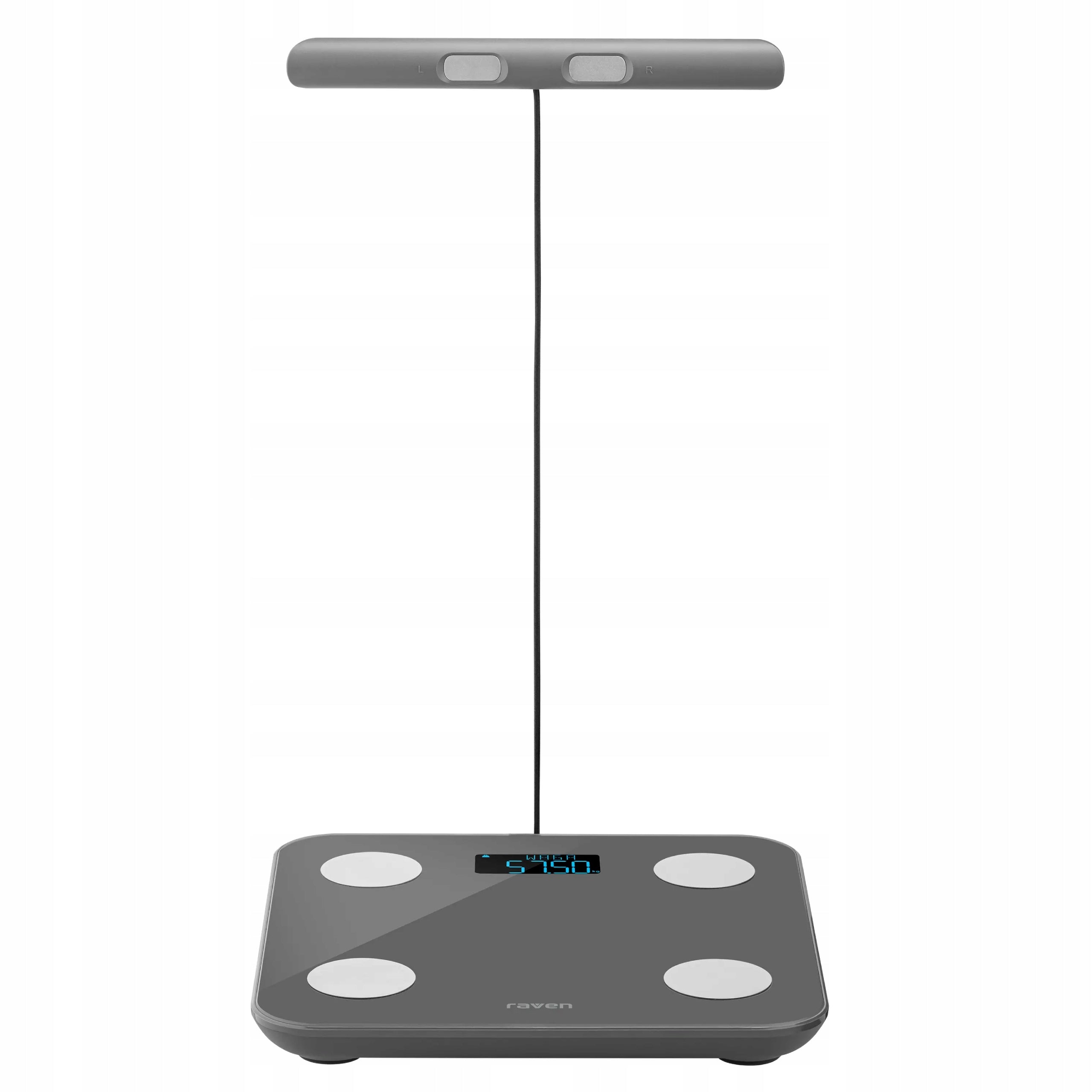 Raven EW012BT Glass Bathroom Scale 180kg Body Composition Analysis App