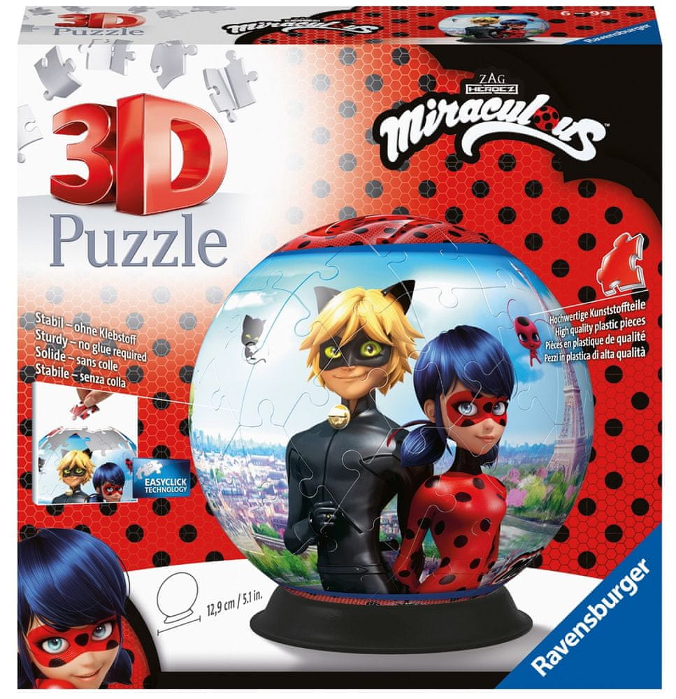 Puzzle Ravensburger 3D Marienkäfer und Cat Noir, 72 d. 