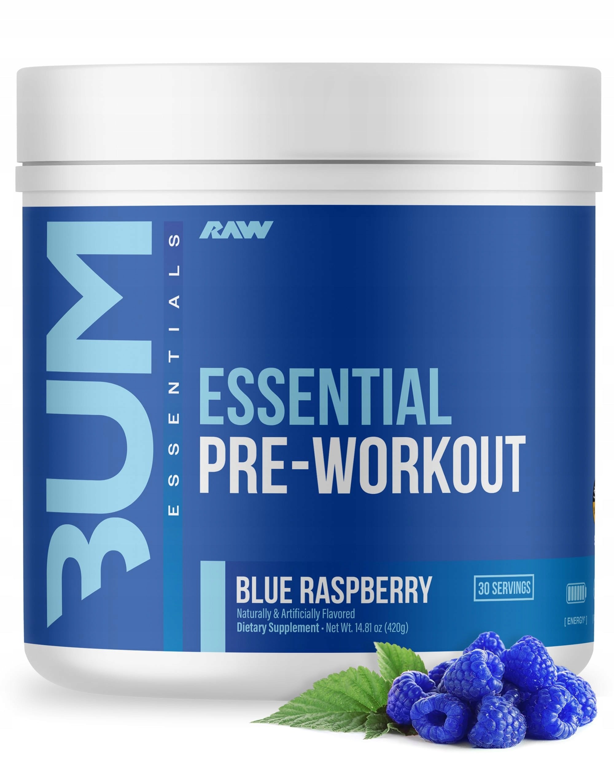 Raw Nutrition CBUM Essential Pre-Workout Blue Raspberry 420g Citrulline