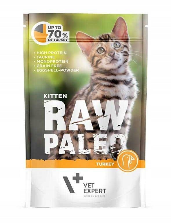 Raw Paleo KITTEN - wet food 100g- Turkey Monoprotein TURKEY, grain free
