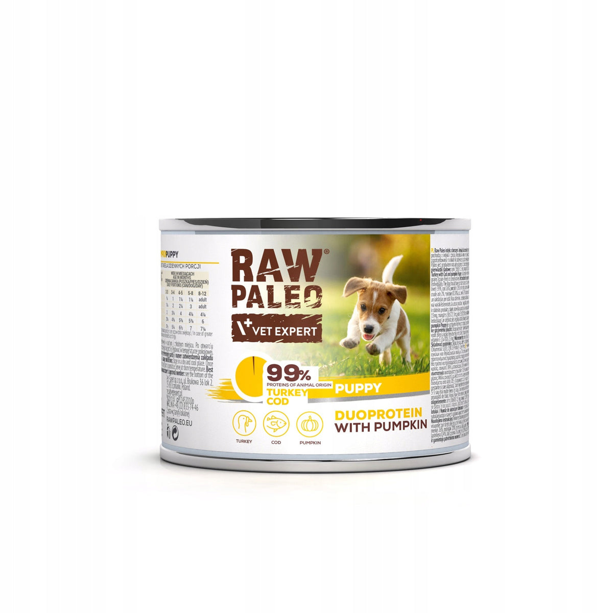 Raw Paleo Turkey & Cod Puppy Wet Food Can 200g