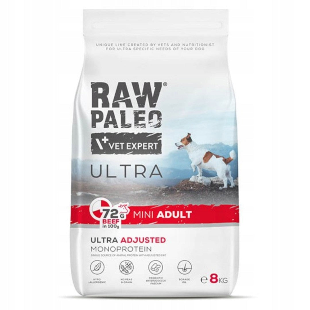 Raw Paleo Ultra Beef Adult Mini 8kg Beef Food for Small Breed Dogs