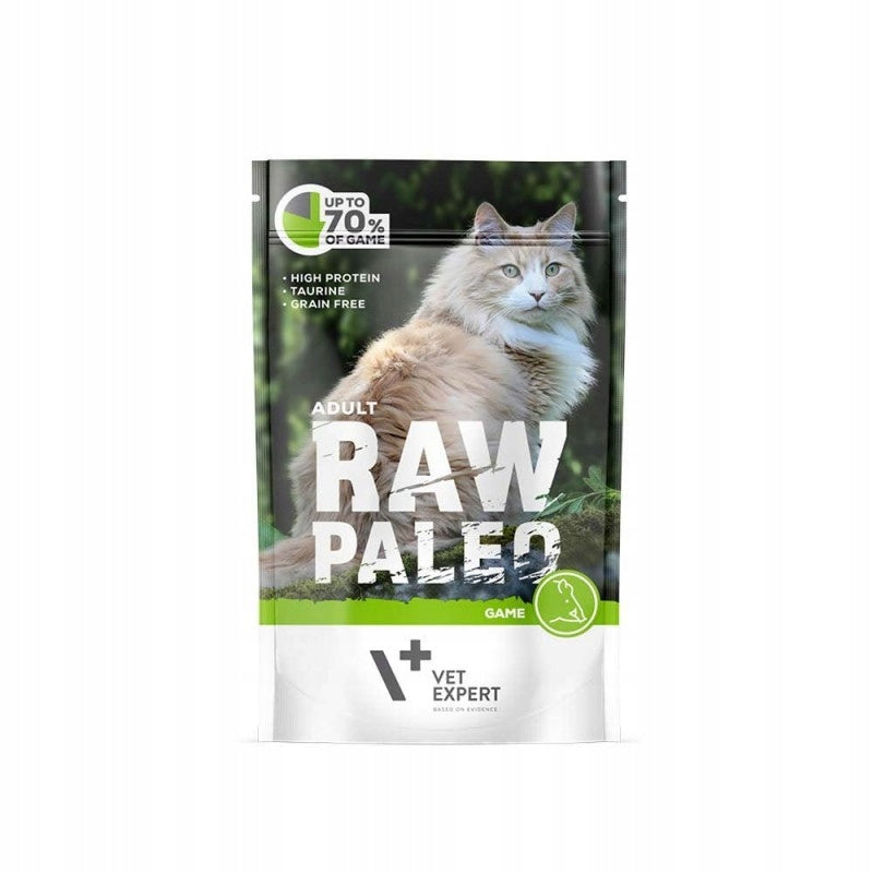 Raw Paleo sachet wet food for adult cats Game venison 100g