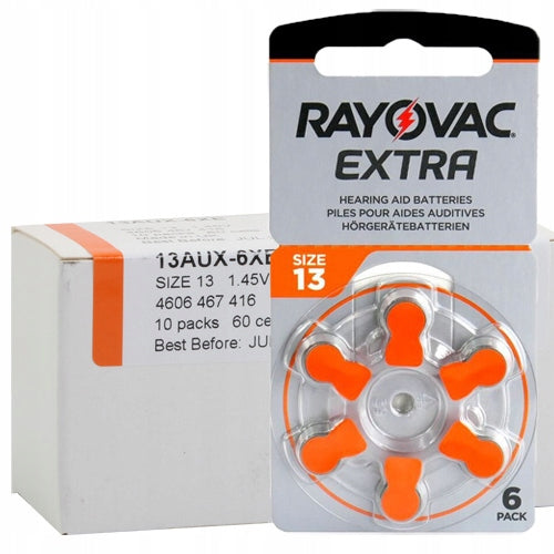 Rayovac Extra 13 EMF PR48 Hearing Aid Batteries 60 Pack