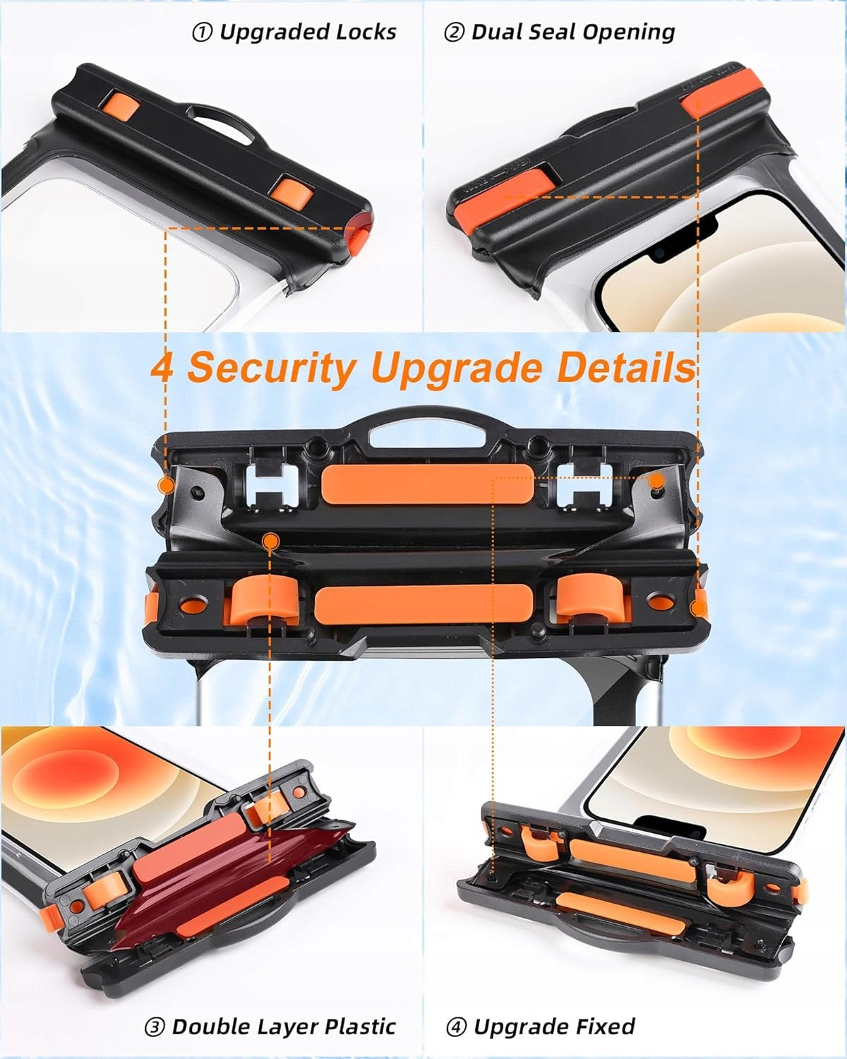 Razobws 3D Waterproof Case 8 Inches IPX8 Waterproof Phone Bag Brand John paddle