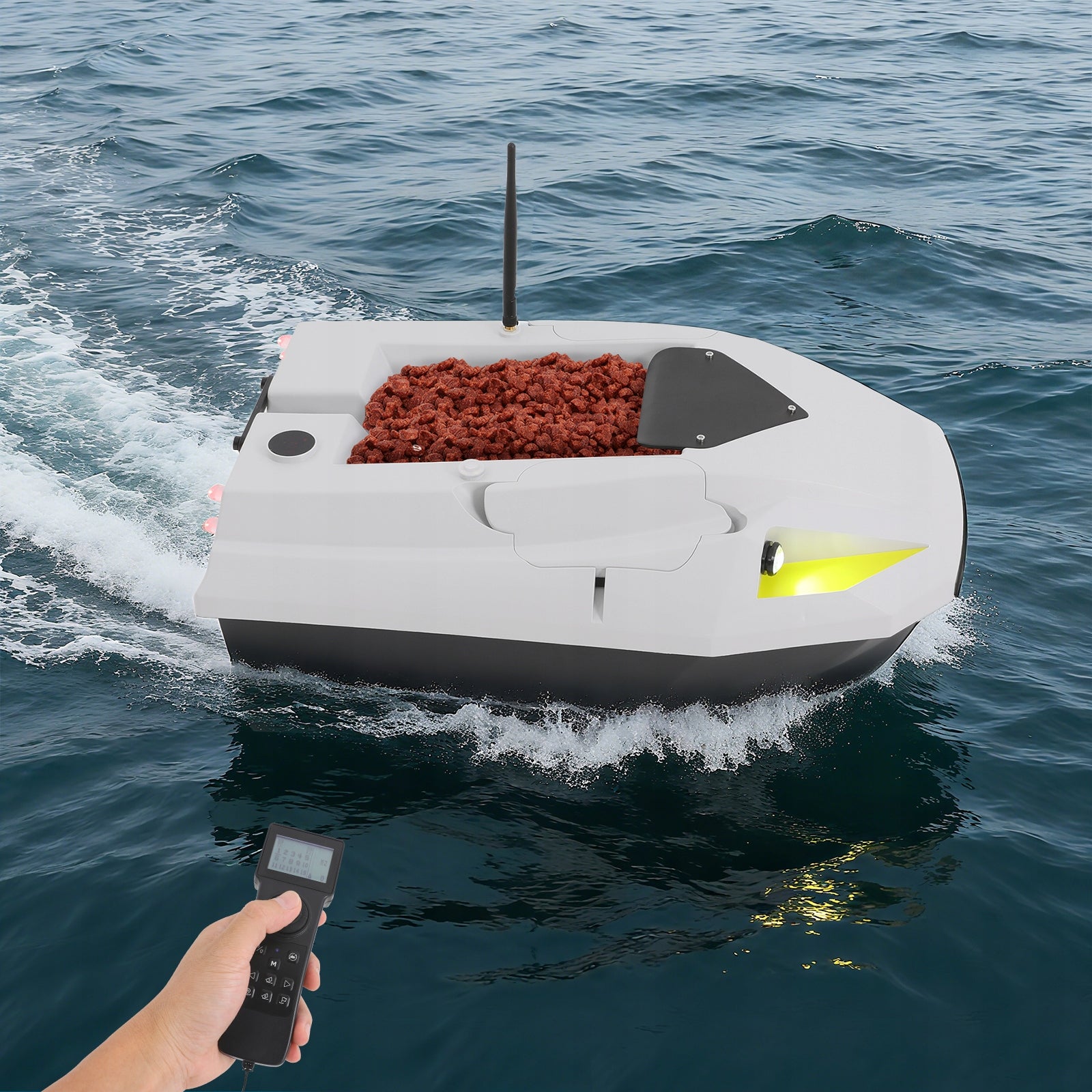 Rc Bait Boat 500m with Gps Navigation Light Large Bait Compartment Brand no brand