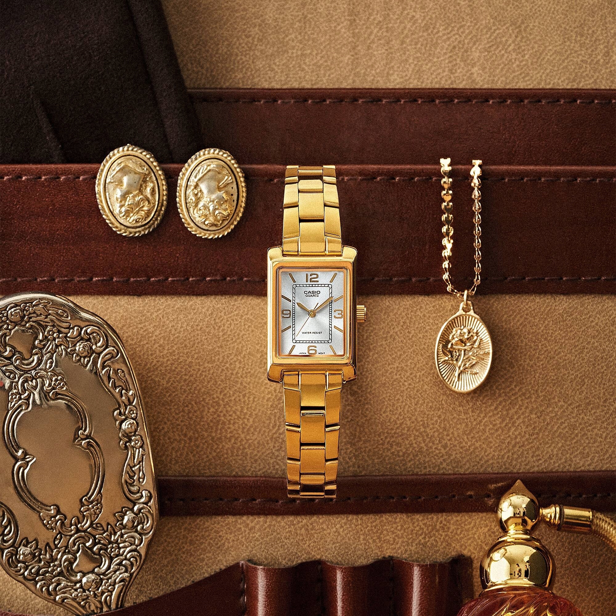 Readable gold classic women's watch Casio LTP-1234PG Brand CASIO