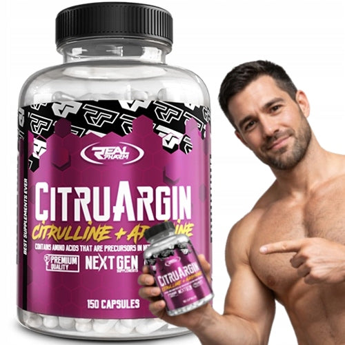 Real Pharm CitruArgin 150 kaps Citrulline Arginine Pump Strength PRE Packaging status original