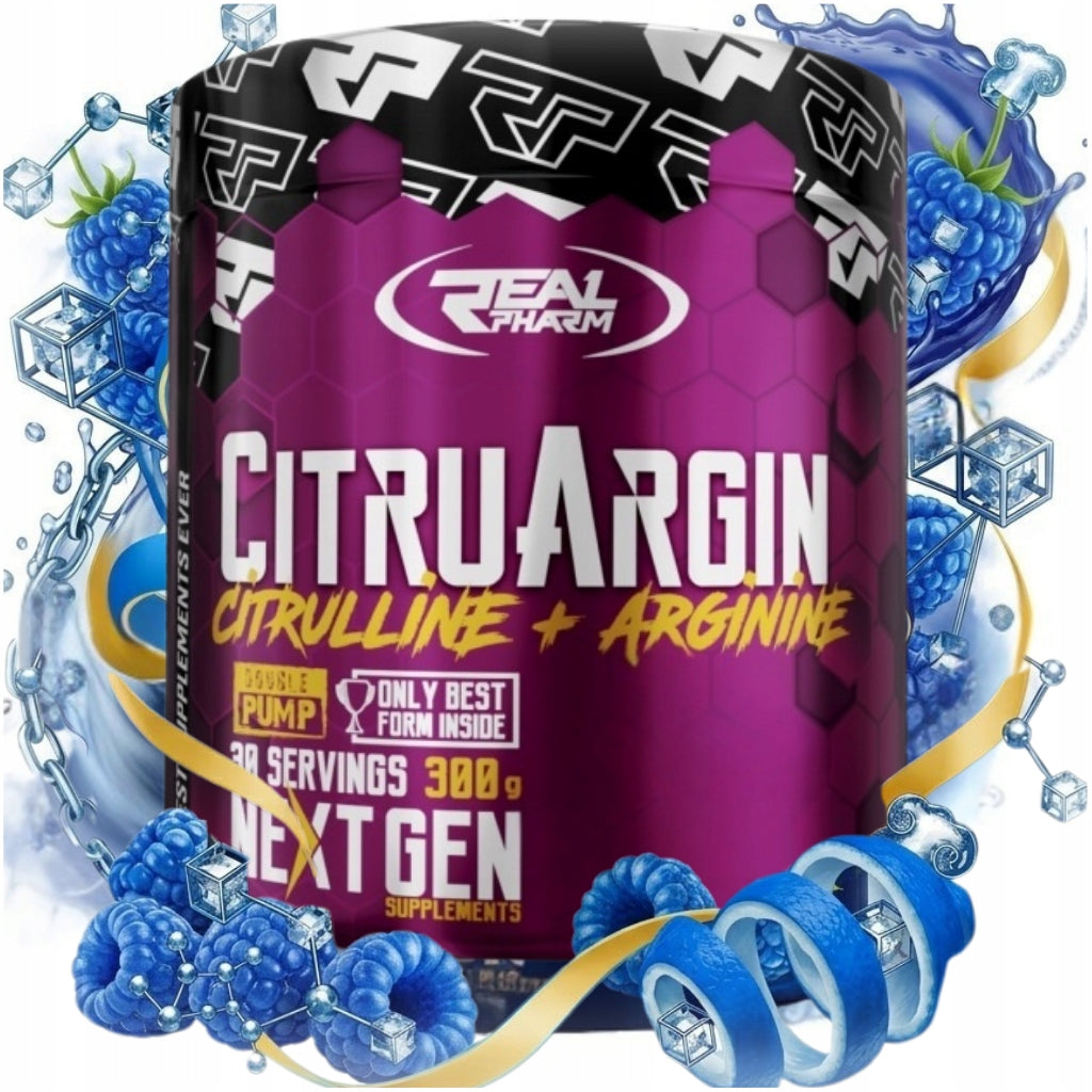 Real Pharm Citruargin Blue Raspber 300 g Pre-workout PRE Power Performance