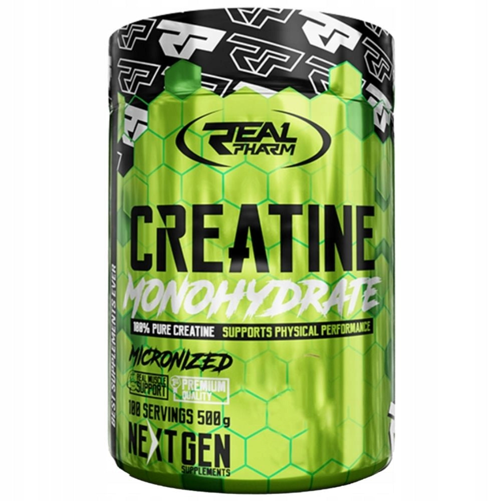 Real Pharm Creatine Monohydrate 500 g Regeneration Strength Performance Packaging status original