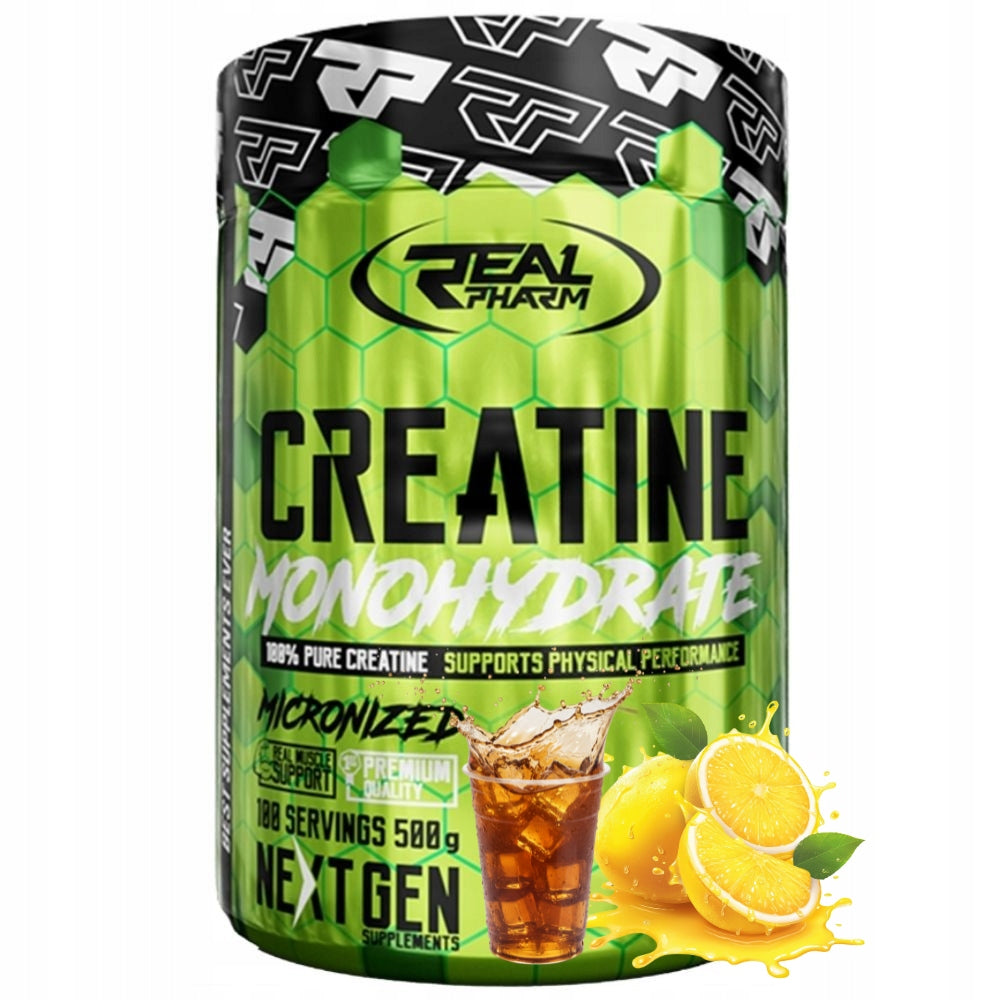 Real Pharm Creatine Monohydrate Cola Lemon 500 g Creatine Mono Pump Strength Expiration date not specified